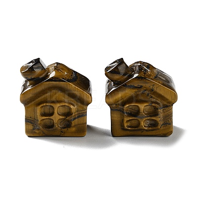 Natural Tiger Eye Carved Healing House Figurines DJEW-P015-01D-1
