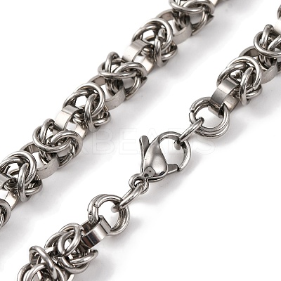 201 Stainless Steel Byzantine Chain Necklace NJEW-F222-19P-1