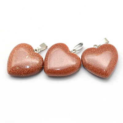Heart Synthetic Goldstone Pendants G-Q438-13-1