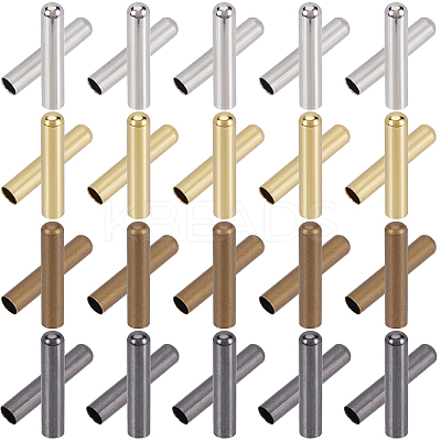 80Pcs 4 Colors Brass Aglets for Shoelaces KK-GF0001-16-1