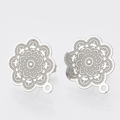 Non-Tarnish 304 Stainless Steel Stud Earring Findings STAS-S079-39B-1