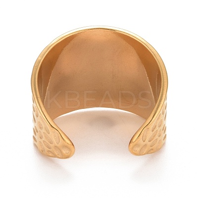 Ion Plating(IP) 304 Stainless Steel Open Cuff Ring RJEW-C025-27G-1