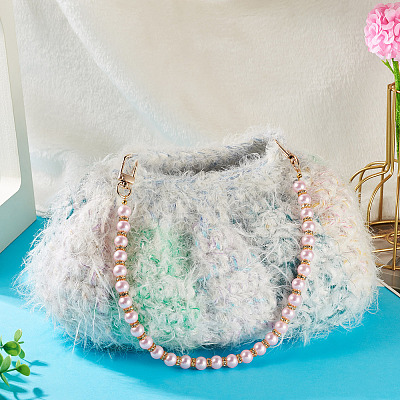 Round Plastic Imitation Pearl Beads Bag Extender Chains HJEW-TAC0083-1