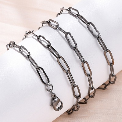 Brass Paperclip Chains Necklaces for Women NJEW-D302-69B-1