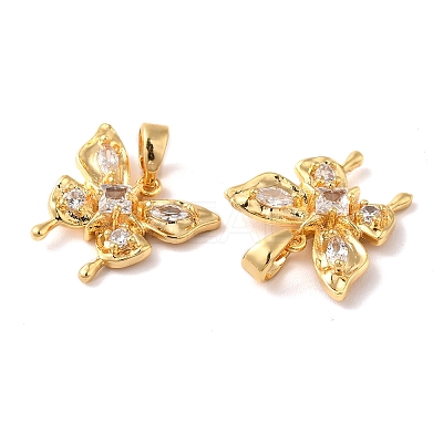 Brass Micro Pave Cubic Zirconia Pendants KK-M243-22G-1