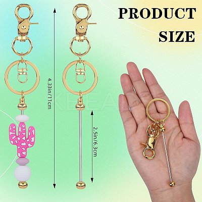 16Pcs Alloy Beadable Bar Keychain for DIY Crafts Jewelry Making KEYC-SZ0001-17PG-1