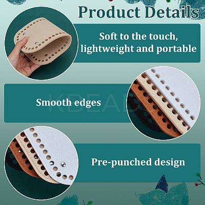 8Pcs 4 Colors Rectangle Felt Bag Bottom FIND-PH0024-17B-1