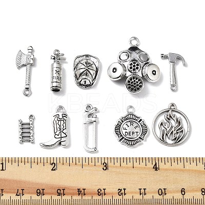 40Pcs 10 Styles Tibetan Style Alloy Pendants FIND-FP0001-23-1