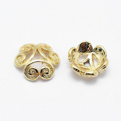 3-Petal Brass Caps KK-F727-78G-NF-1