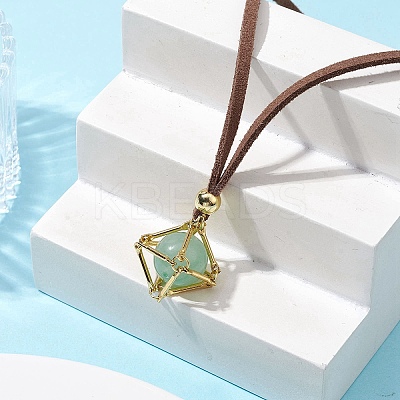 Crystal Holder Cage Necklaces NJEW-JN04586-01-1