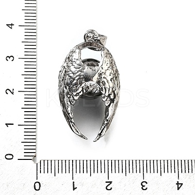Natural Obsidian Round Pendants G-K339-03AS-07-1