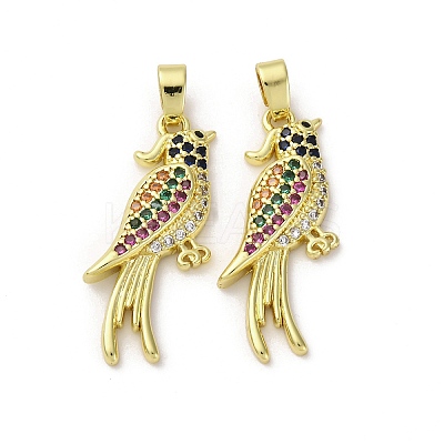 Brass Micro Pave Cubic Zirconia Pendants KK-F903-04G-1