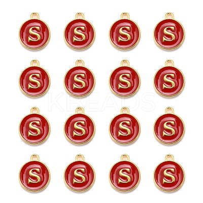 Golden Plated Alloy Enamel Charms X-ENAM-S118-03S-1
