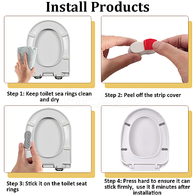 ABS Plastic Bidet Toilet Seat Bumpers with Strong Adhesive for Toilet Cover Adhesive AJEW-WH20060-61B-1