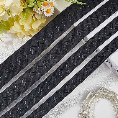9 Yards 4 Styles Flat Non-slip Transparent Silicone Polyester Elastic Band OCOR-GF0004-20-1