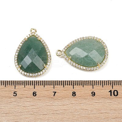 Natural Green Aventurine Faceted Pendants G-K347-12G-06-1