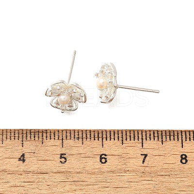 Natural Pearl Ear Studs EJEW-L099-10S-1