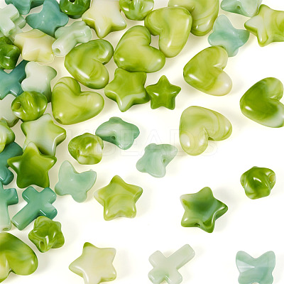 50Pcs 5 Styles Acrylic Beads OACR-TA0003-65-1