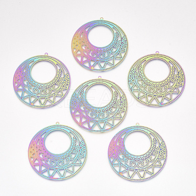 Ion Plating(IP) 304 Stainless Steel Filigree Big Pendants STAS-S108-43-1