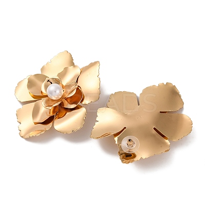 Alloy Flower Stud Earrings for Women EJEW-U028-14G-1