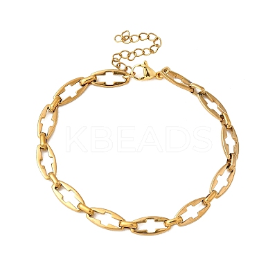 304 Stainless Steel Hollow Cross-Linked Chain Bracelets for Men BJEW-JB12295-02-1