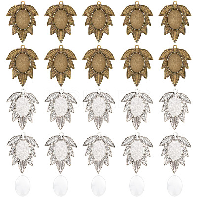DIY Blank Leaf Pendant Making Kit DIY-GO0001-74-1