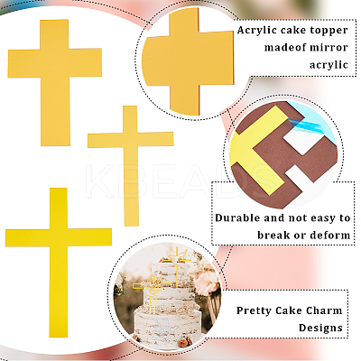 15Pcs 3 Styles Acrylic Mirror Cake Toppers FIND-CN0001-46-1