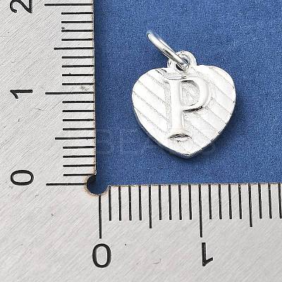 925 Sterling Silver Heart with Capital Letter Charms STER-S009-13P-S-1