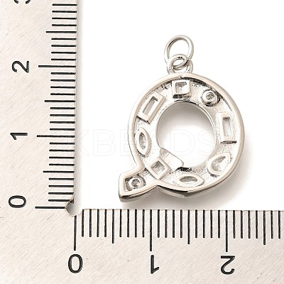 Brass Micro Pave Clear Cubic Zirconia Pendants KK-G521-01P-Q-1