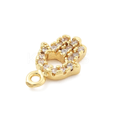 Brass Micro Pave Cubic Zirconia Charms KK-R220-02G-01-1