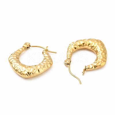 Ion Plating(IP) 304 Stainless Steel Chunky Rhombus Hoop Earrings for Women EJEW-F283-04G-1