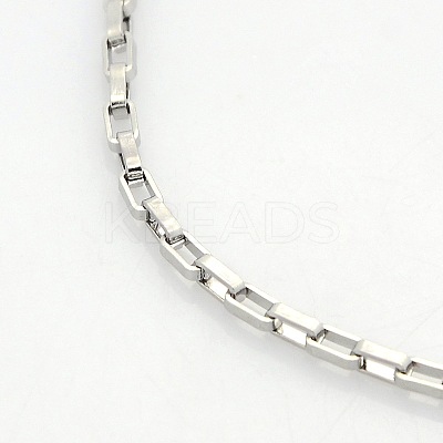 Tarnish Resistant Unisex Casual Style 304 Stainless Steel Box Chain Necklaces STAS-O037-14P-1
