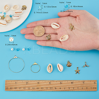 DIY Beach Themed Earring Making Kits DIY-SC0013-78G-1