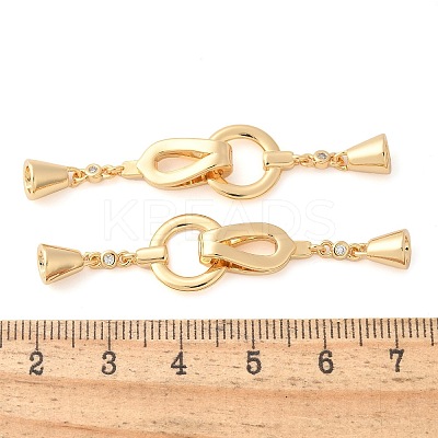 Brass Fold Over Clasps KK-L289-009G-1