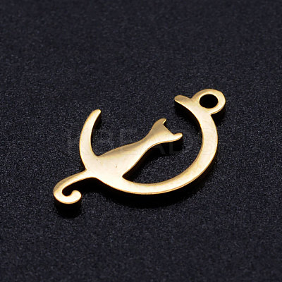 Ion Plating(IP) 201 Stainless Steel Kitten Pendants STAS-Q201-JN272-2-1