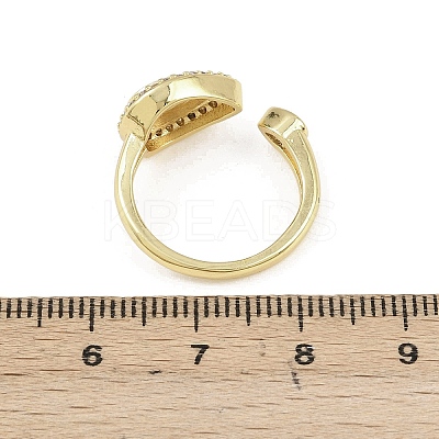 Brass Micro Pave Cubic Zirconia Open Cuff Rings for Women RJEW-K308-03A-G-1