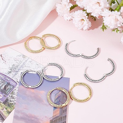 4Pcs 2 Colors Brass Hoop Earrings for Women EJEW-BBC0001-77B-1