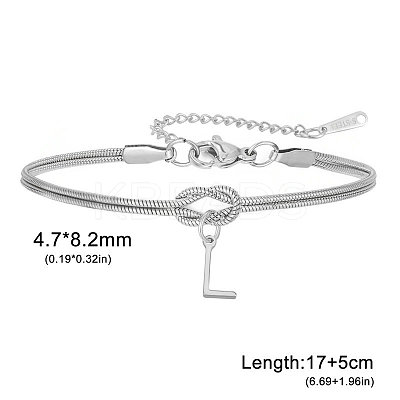 304 Stainless Steel Initial Charm Bracelets FS-WGD8E41-29-1