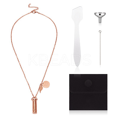 1Pc 304 Stainless Steel Column Urn Ashes Necklace DIY-TA0010-14A-1