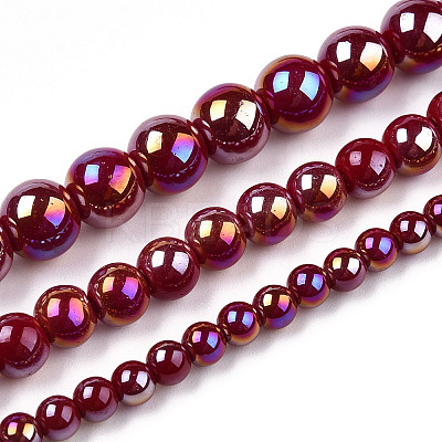 Electroplate Opaque Glass Beads Strands X-GLAA-T032-P4mm-AB05-1