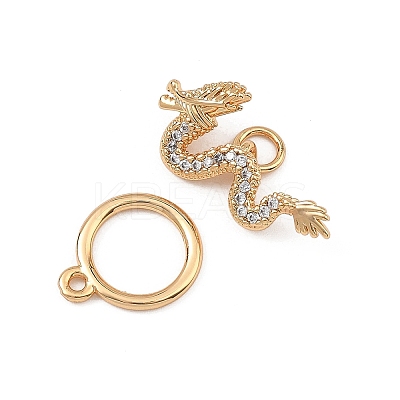 SHEGRACE Dragon Brass Micro Pave Clear Cubic Zirconia Toggle Clasps XGRQ58581-788G-1