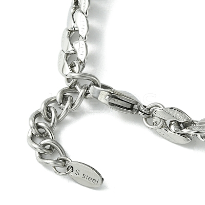 Cubic Zirconia Rectangle Link Bracelet with 304 Stainless Steel Chains BJEW-Q775-01P-1