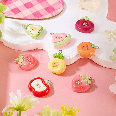 8Pcs Opaque Resin Pendants CRES-TA0001-69-1