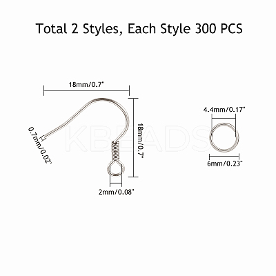 316 Surgical Stainless Steel Earring Hooks STAS-UN0003-33P-1