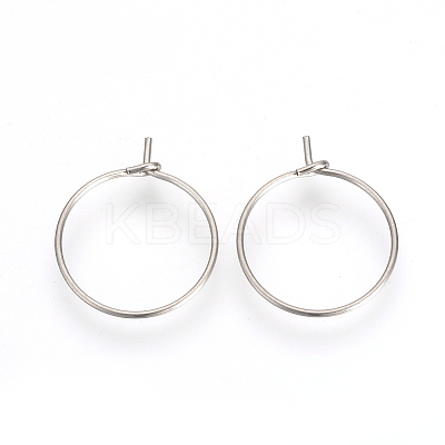 Non-Tarnish 304 Stainless Steel Hoop Earrings X-STAS-R071-41-1