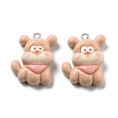 Opaque Resin Puppy Pendants RESI-R444-02A-1