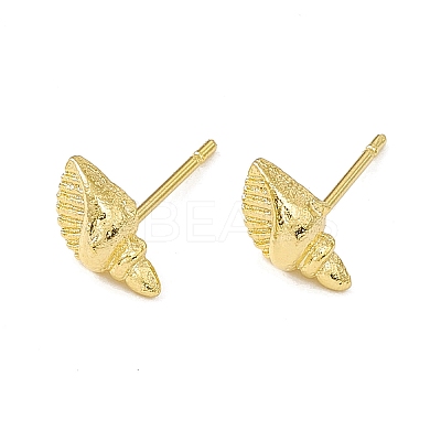 Brass Shell Shape Stud Earrings for Women KK-A172-37G-1