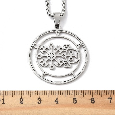 201 Stainless Steel Sigil of Volac/valak Pendant Necklaces LS-NJEW-H065-15P-1