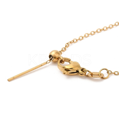 304 Stainless Steel Cable Chain Necklace for Women NJEW-G104-03G-1