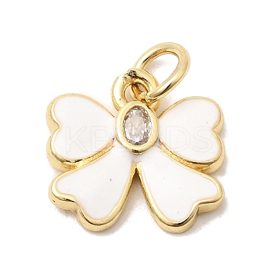 Brass Pave Clear Cubic Zirconia Charms KK-G554-03B-02-1